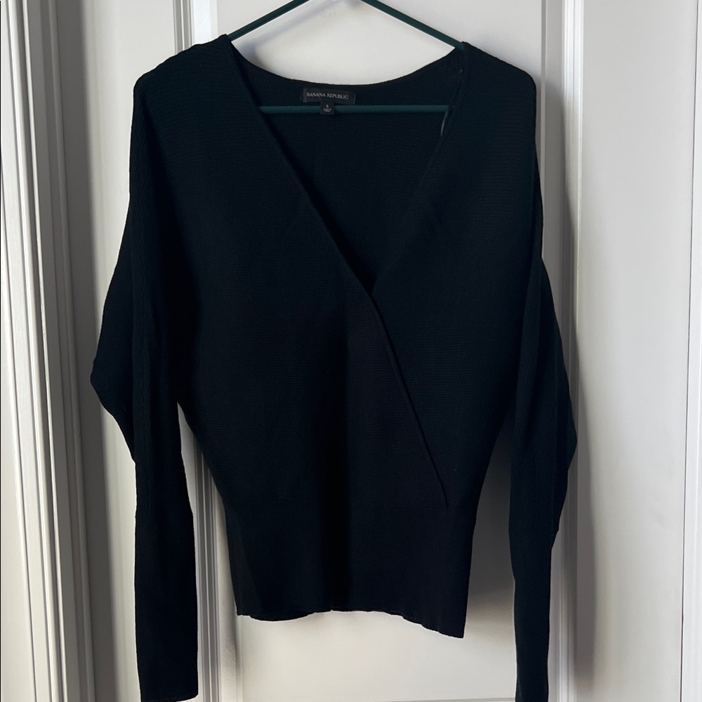 Banana Republic Deep Black V-Neck Sweater
